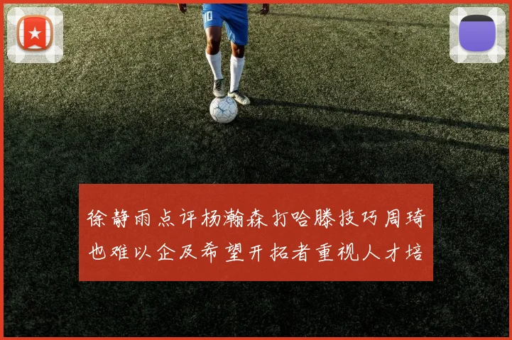 徐静雨点评杨瀚森打哈滕技巧周琦也难以企及希望开拓者重视人才培养